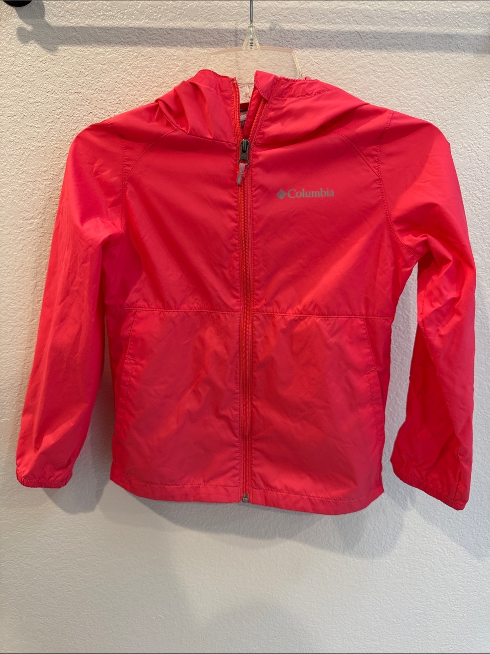 Columbia Bright Pink Girls Hooded Windbreaker